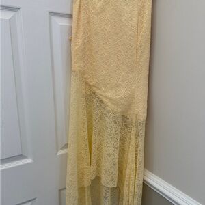 Shein two piece Lace Yellow Women's Top and skirt set - NWOT